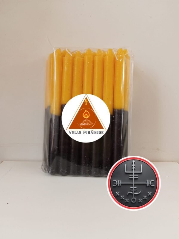 VELA PALITO AMARELO E PRETO