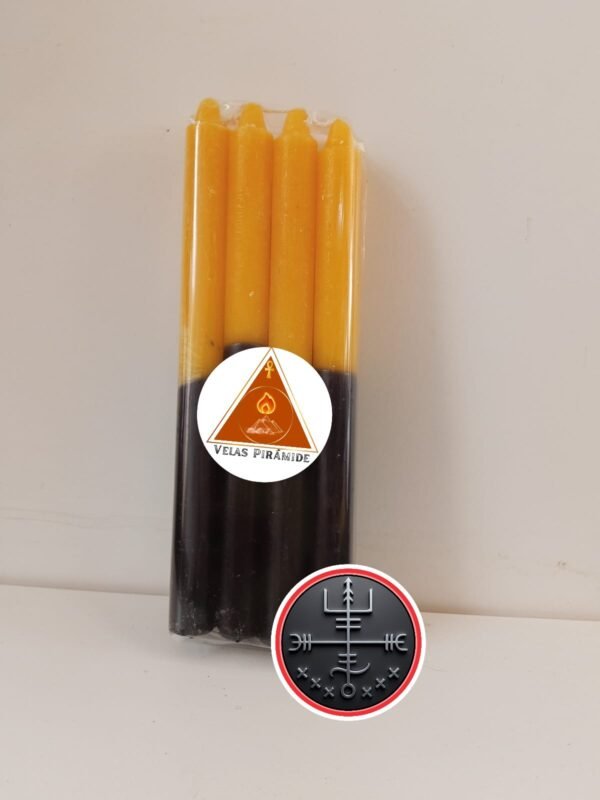 VELA PALITO MAÇO AMARELO E PRETO