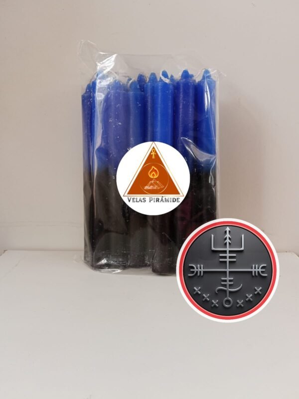 VELA PALITO PRETA E AZUL