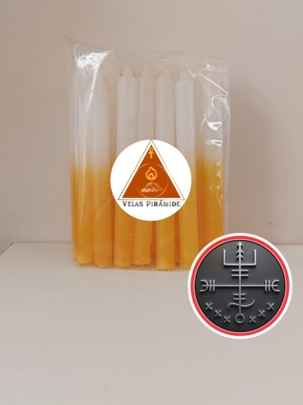 VELA PALITO AMARELO E BRANCO